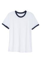 Women's Treasure & Bond Ringer Tee, Size - White