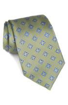 Men's Nordstrom Men's Shop 'petal Neat' Floral Silk Tie, Size - Green