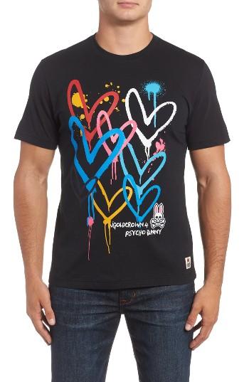 Men's Psycho Bunny Goldcrown Graphic T-shirt (xs) - Black