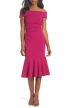 Petite Women's Vince Camuto Off The Shoulder Midi Dress P - Pink