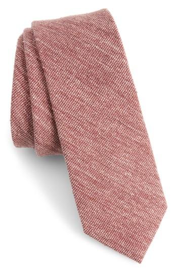 Men's The Tie Bar West Ridge Silk Skinny Tie, Size - Burgundy
