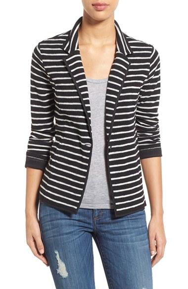 Women's Caslon One-button Knit Blazer - Black