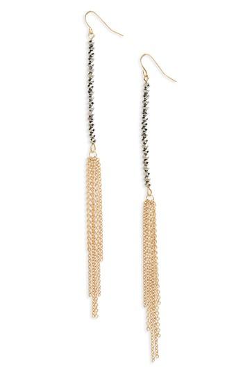 Women's Canvas Jewelry Beaded Linear Earrings