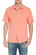 Men's Tommy Bahama Oasis Jacquard Silk Sport Shirt, Size - Pink