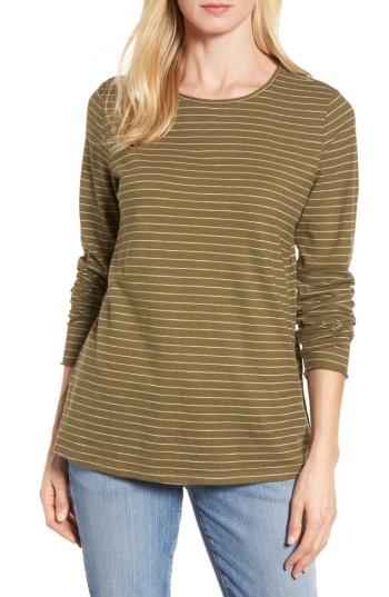 Women's Eileen Fisher Stripe Organic Cotton Top - Green