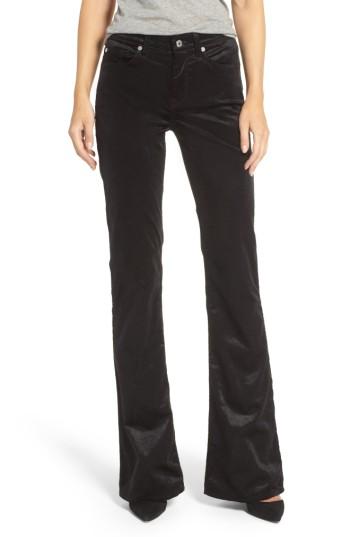 Women's 7 For All Mankind Ali Velvet Wide Leg Jeans - Black