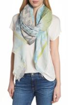 Women's Echo Patchwork Print Silk Scarf, Size - Blue/green