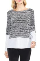 Women's Vince Camuto Metallic Knit Mix Media Top