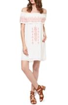 Women's Sanctuary Lulu Embroidered Off The Shoulder Shift Dress