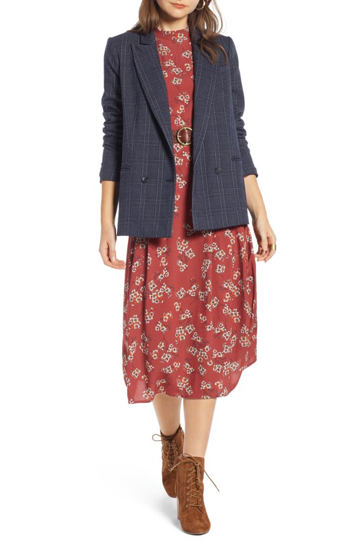 Women's Treasure & Bond Plaid Double Breasted Blazer