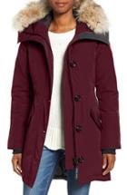 Women's Canada Goose Rossclair Genuine Coyote Fur Trim Down Parka - Purple