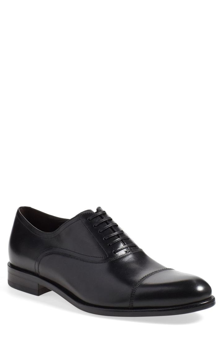 Men's Salvatore Ferragamo 'guru' Cap Toe Oxford W - Black