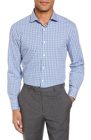 Men's Nordstrom Men's Shop Tech-smart Trim Fit Stretch Plaid Dress Shirt