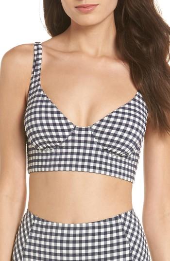 Women's Tory Burch Longline Underwire Bikini Top - Blue