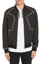 Men's Versace Collection Logo Trim Bomber Jacket Eu - Black