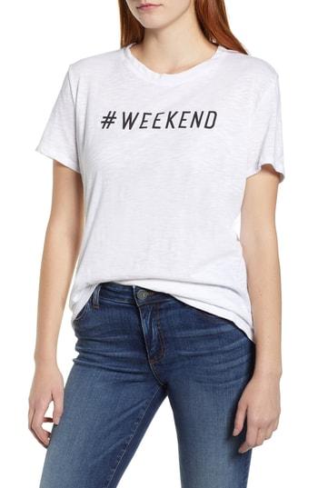Petite Women's Caslon Off Duty Graphic Tee, Size P - White