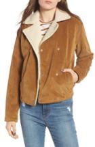 Women's Bp. Fleece Lined Corduroy Jacket, Size - Brown