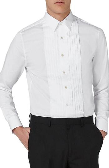 Men's Topman Pleated Tuxedo Shirt