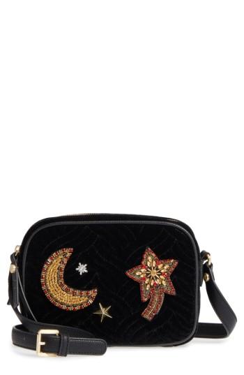 Sam Edelman Perri Velvet Camera Crossbody Bag - Black