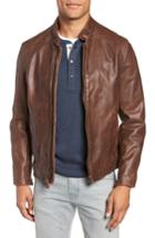 Men's Schott Nyc Cafe Racer Hand Vintaged Cowhide Leather Jacket, Size - Brown