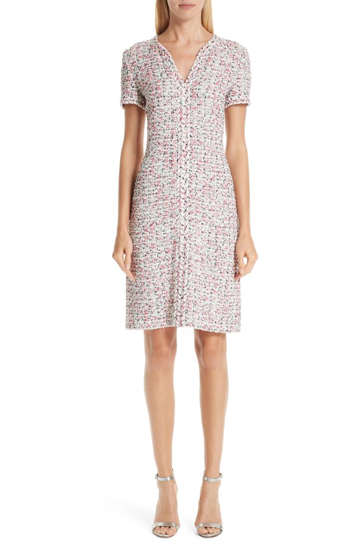 Women's St. John Collection Modern Pointale Knit Dress - Beige