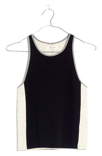 Women's Madewell Offline Colorblock Tank, Size - Black