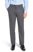 Men's Hart Schaffner Marx New York Flat Front Stretch Solid Wool Trousers R - Grey