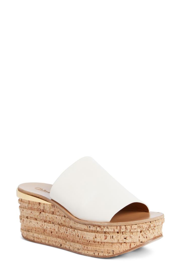Women's Chloe Camille Cork Platform Sandal .5us / 38.5eu - White