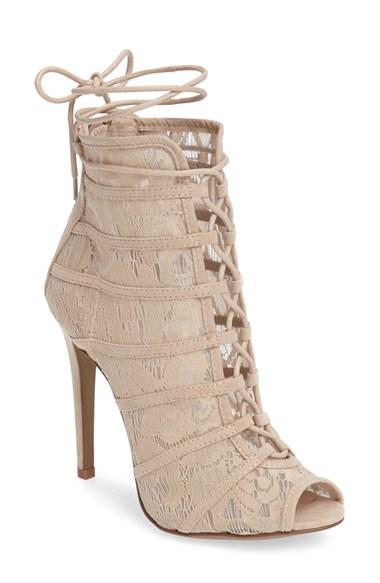Women's Chinese Laundry Jingle Wraparound Peep Toe Bootie .5 M - Beige