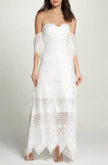 Women's Foxiedox Lace Off The Shoulder Maxi Dress - Ivory