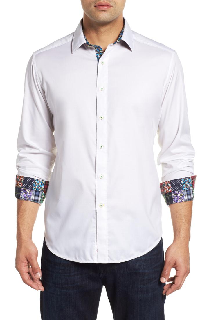 Men's Robert Graham Bridgeman Classic Fit Sport Shirt, Size - White