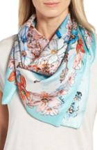 Women's Echo Paris In The Spring Silk Square Scarf, Size - Blue
