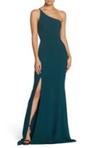Women's Dress The Population Amy One-shoulder Crepe Gown, Size - Green