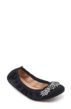 Women's Badgley Mischka Sasha Embellished Flat .5 M - Black