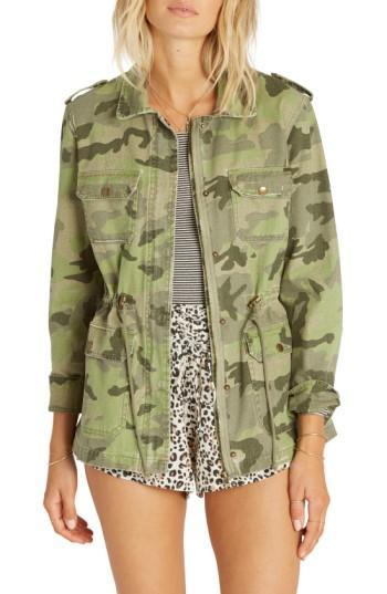 Women's Billabong Can't See Me Camo Anorak - Green