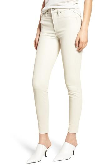 Women's Hudson Jeans Barbara High Waist Super Skinny Leather Jeans - White