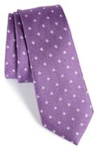 Men's Calibrate Moten Neat Silk Skinny Tie, Size - Purple