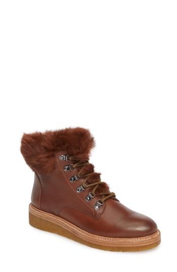 Women's Botkier Winter Genuine Rabbit Fur Trim Boot .5 M - Brown