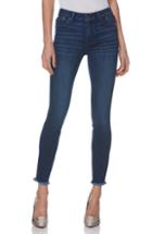 Women's Paige Transcend Vintage - Hoxton Zip Pocket High Waist Ankle Skinny Jeans - Blue