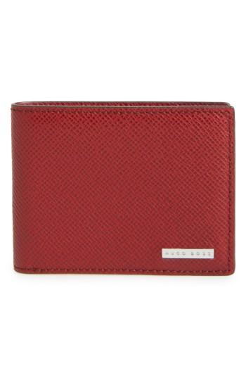 Men's Boss 'signature' Bifold Wallet - Red