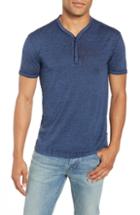 Men's John Varvatos Star Usa Burnout Henley T-shirt, Size - Blue