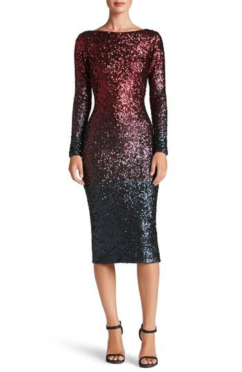 Women's Dress The Population Emery Ombre Sequin Body-con Dress - Red