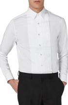 Men's Topman Pleated Tuxedo Shirt - White