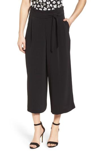 Women's Anne Klein Belted Cropped Trousers, Size - Black