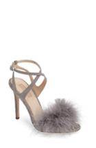 Women's Topshop Reine Feathered Sandal .5us / 36eu - Grey