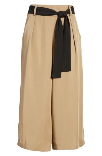 Women's Storee Tie Front Culottes - Beige