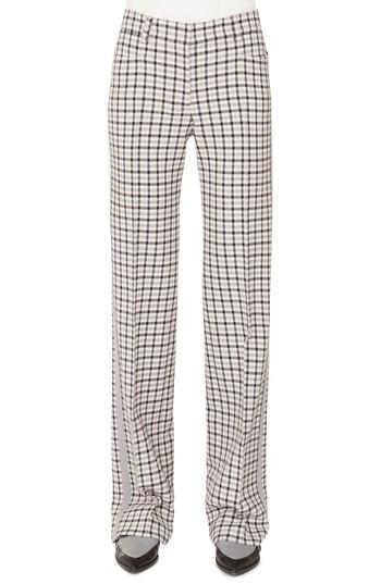 Women's Akris Punto Mikka Side Stripe Checked Trousers - Black