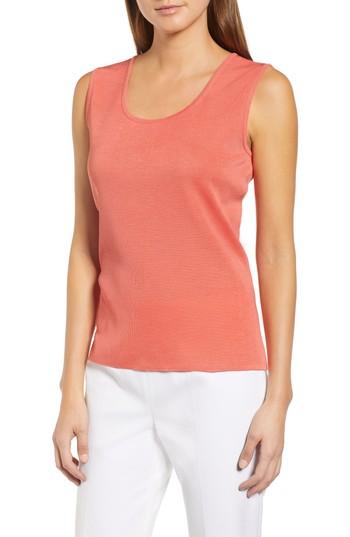 Women's Ming Wang Scoop Neck Tank - Coral
