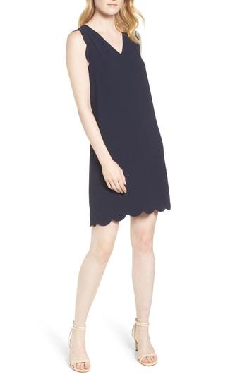 Women's Cece Scallop Edge Shift Dress - Black
