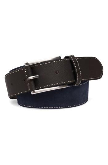 Men's Peter Millar Fall Suede Belt - Navy